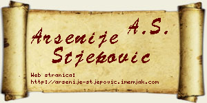 Arsenije Stjepović vizit kartica